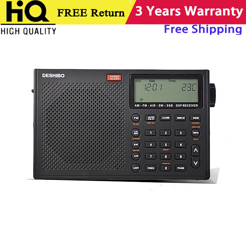 DESHIBO RD1780 All Band Radio Receiver AM-FM-AIR-SW-SSB DSP Receiver Backlit