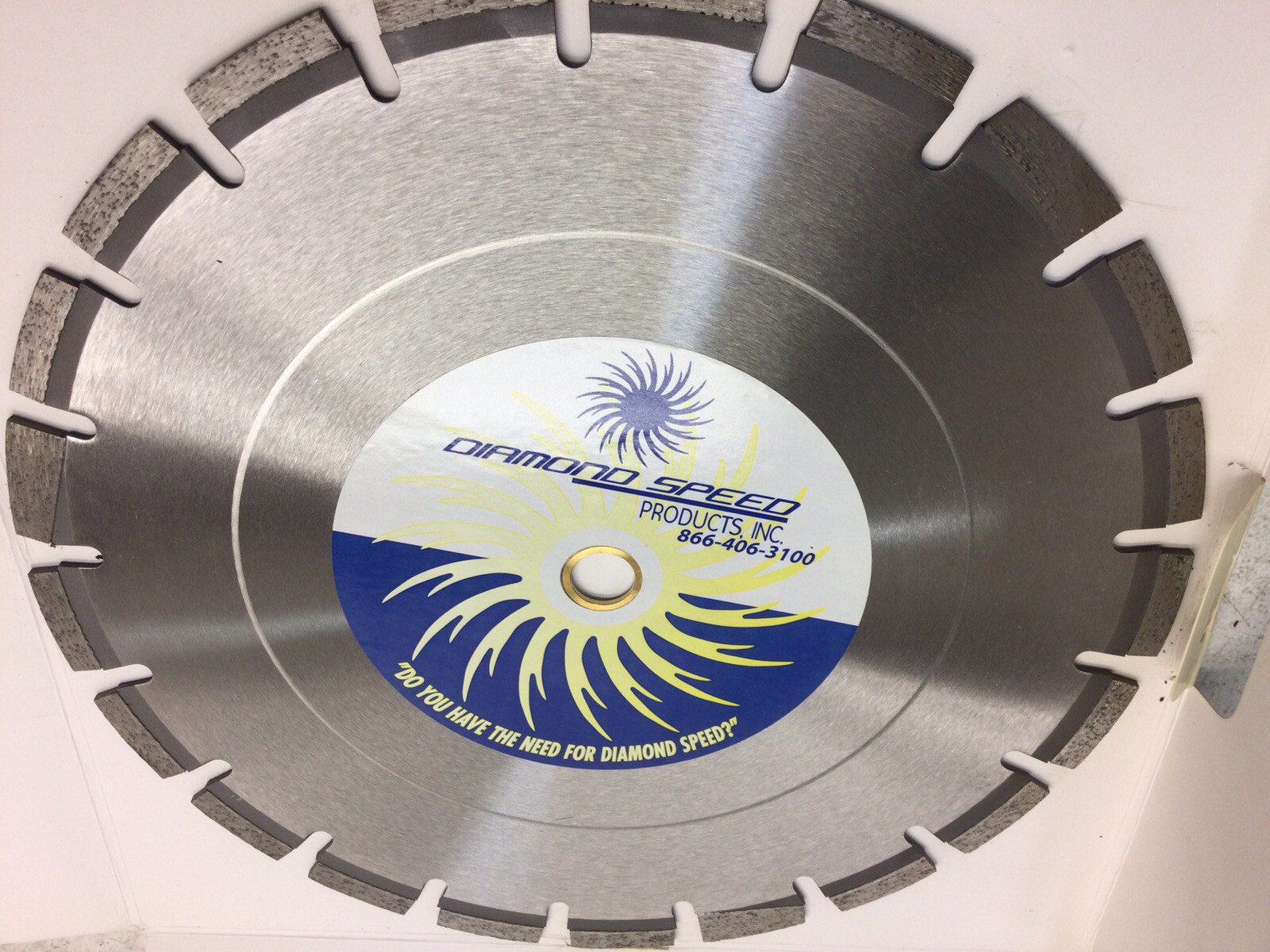 New Diamond Speed 14” concrete or Masonary blade. Arbor 3/4 To 1”