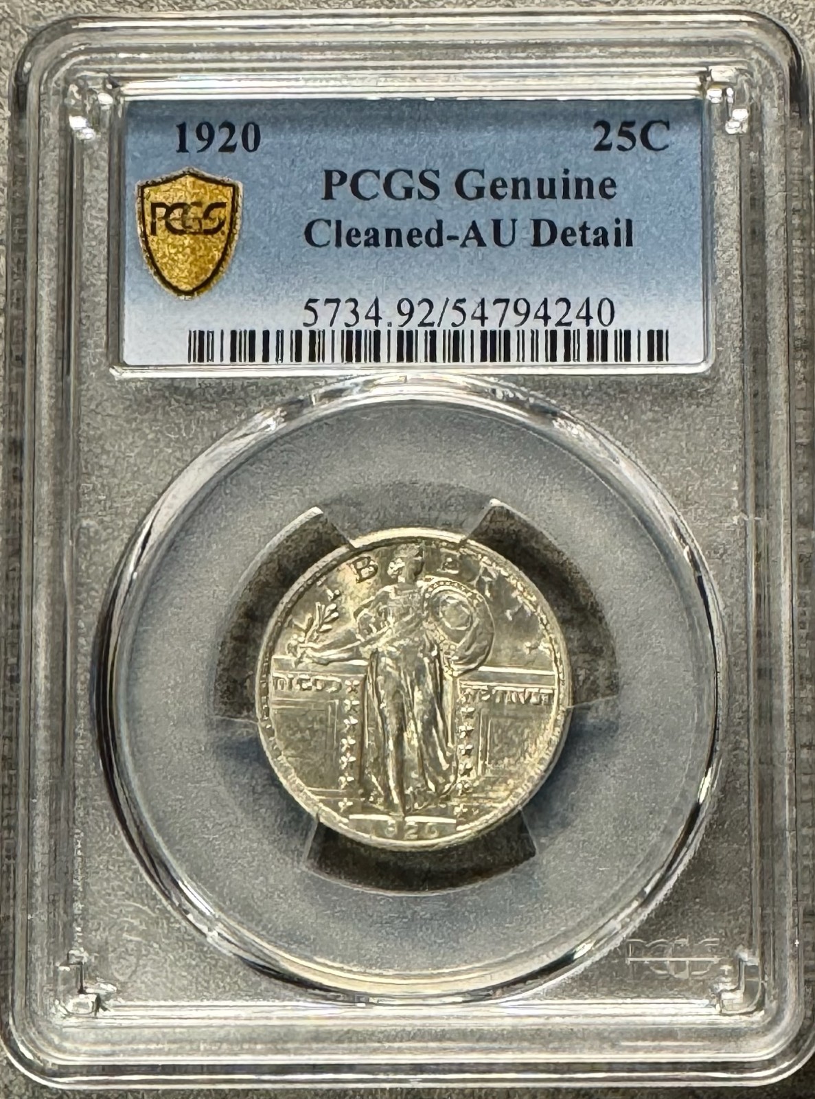 1920 Silver Standing Liberty Quarter .25C PCGS AU Detail Free Ship