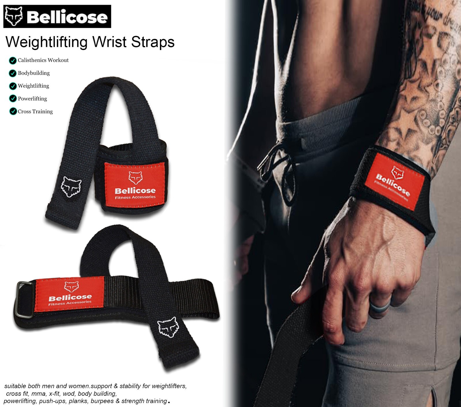 Weight Lifting Gloves Grips Pads Gym Training Straps Wrist Wraps Fitness Workout