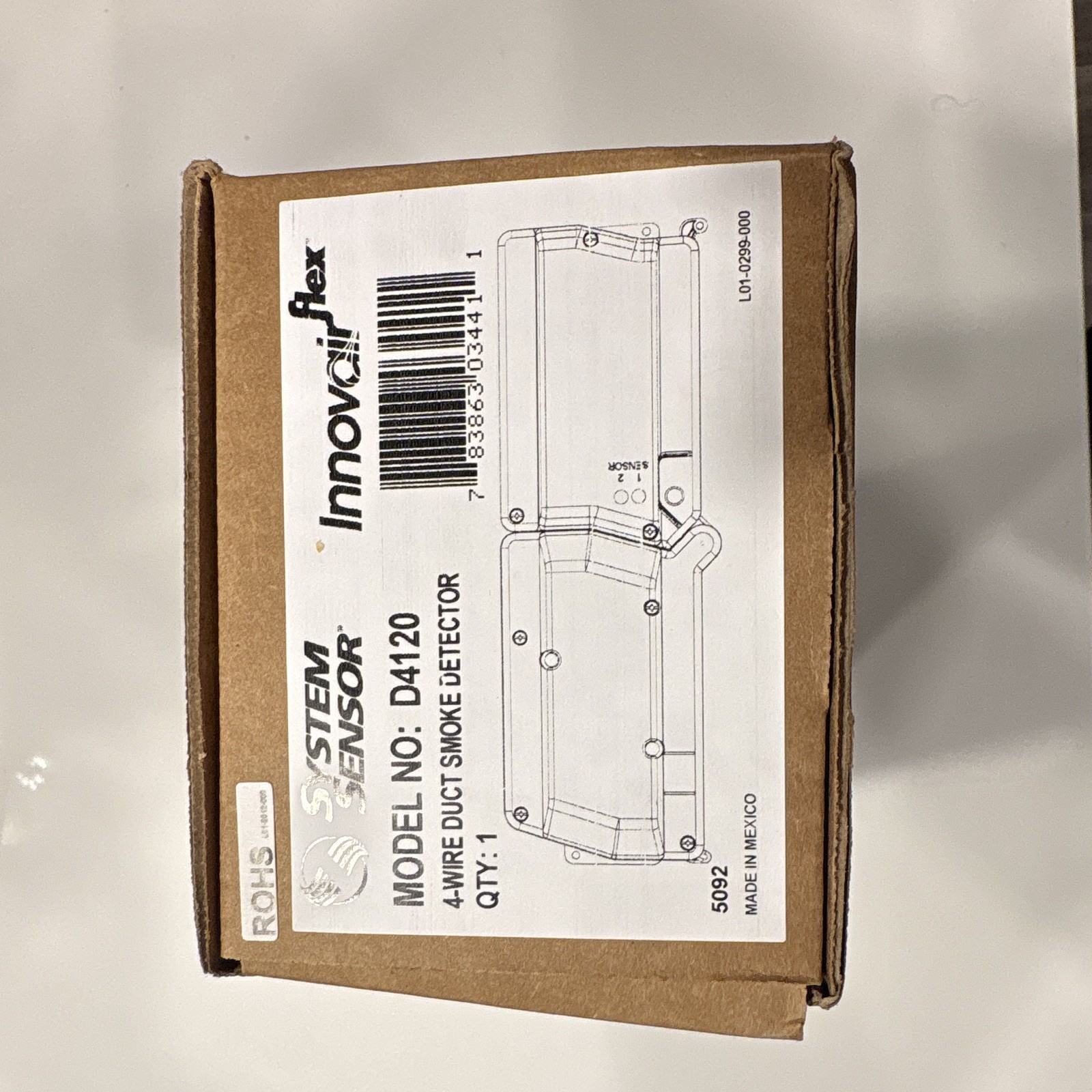 System Sensor InnovairFlex D4120 4-Wire Duct Smoke Detector Model