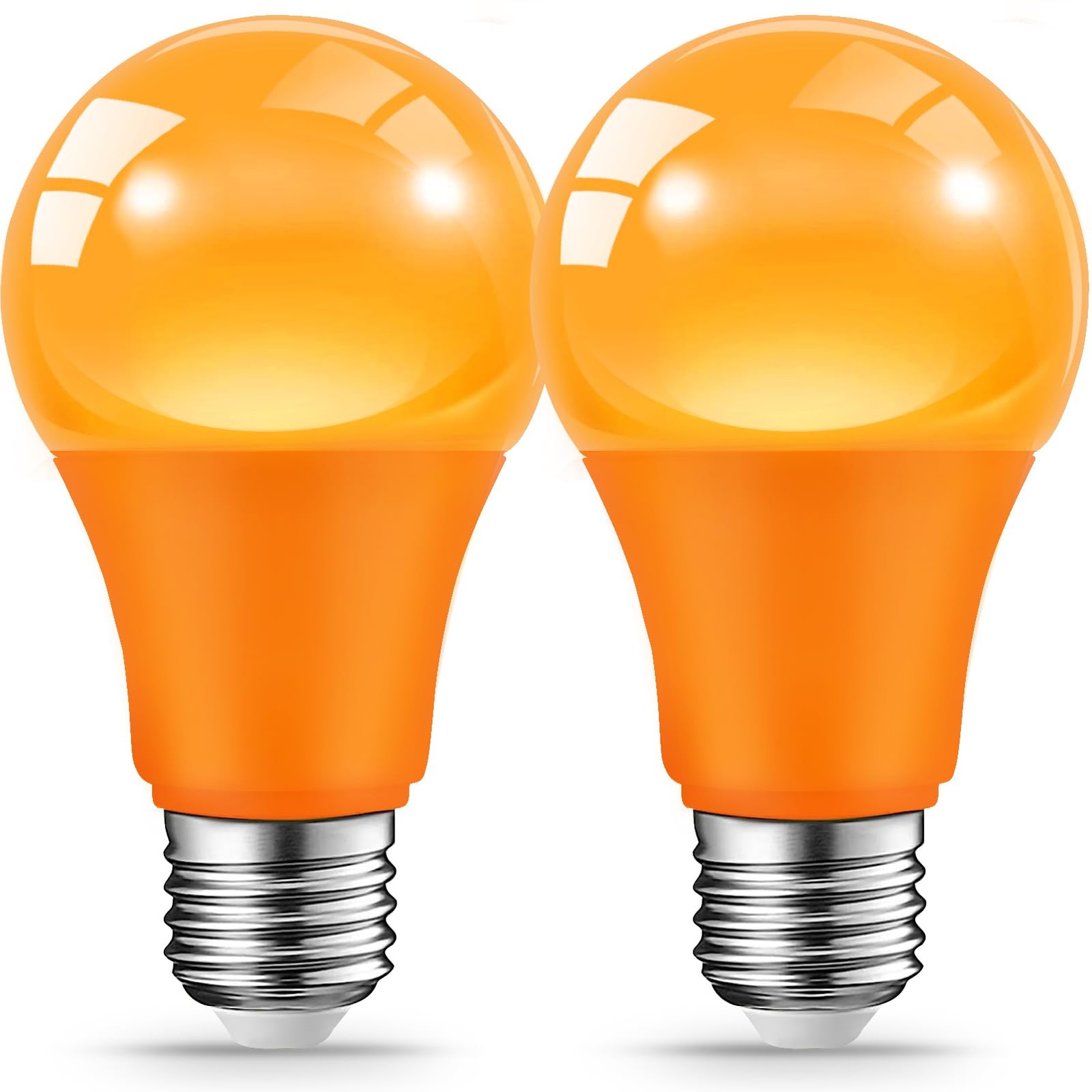 JAHEKS Orange Light Bulbs for Outdoor Porch, 9W(60W Equivalent) E26