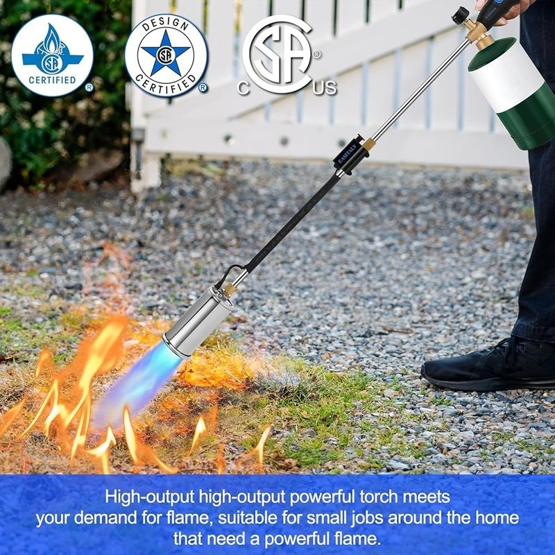 Powerful Propane Weed Torch Ergonomic Handle Multi-Purpose Outdoor Tool New