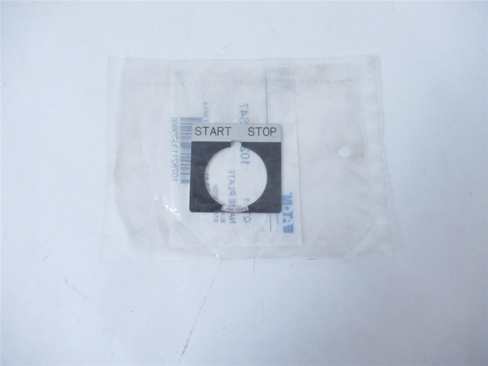240419 New In Box; Eaton 10250TS47 Legend Plate - 2 Position - "START STOP"