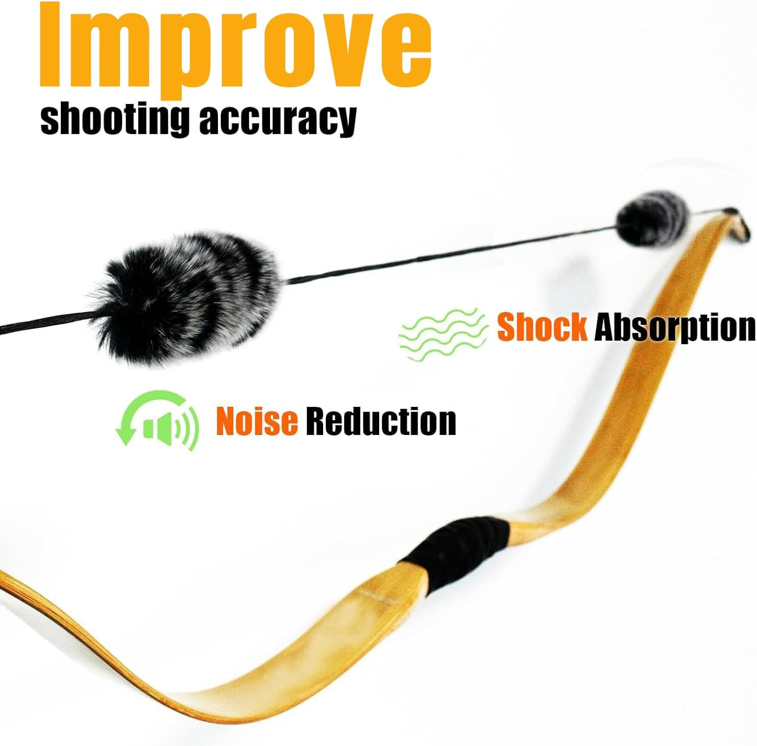 2 Pair Bow String Silencers Soft Bowstring Shock Absorber Stabilizers Archery Bo