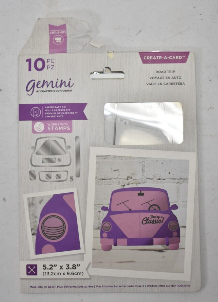 Crafters Companion Gemini Papercraft Die Set Road Trip 10 Piece Kit 5.2" x 3.8"