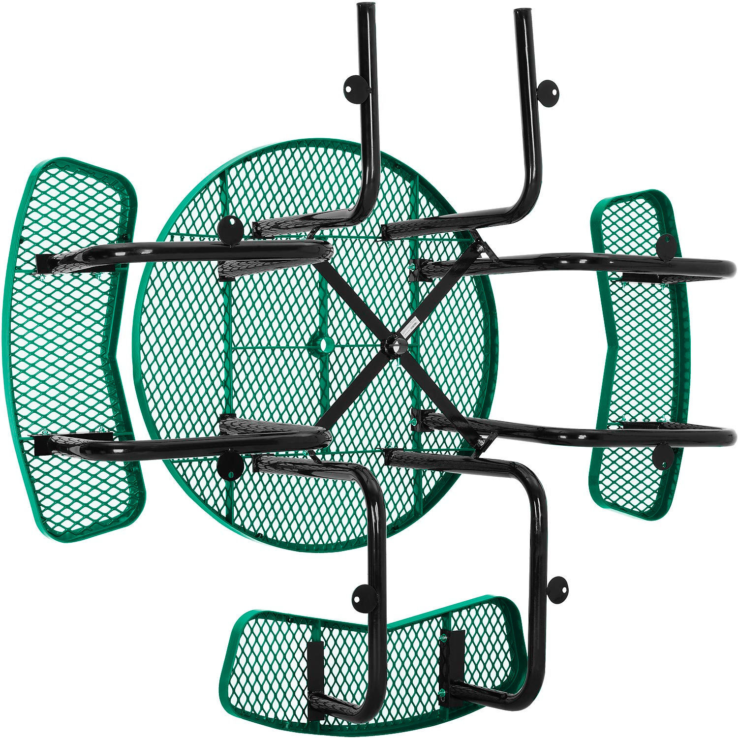 46" Wheelchair Accessible Round Picnic Table Surface Mount Green
