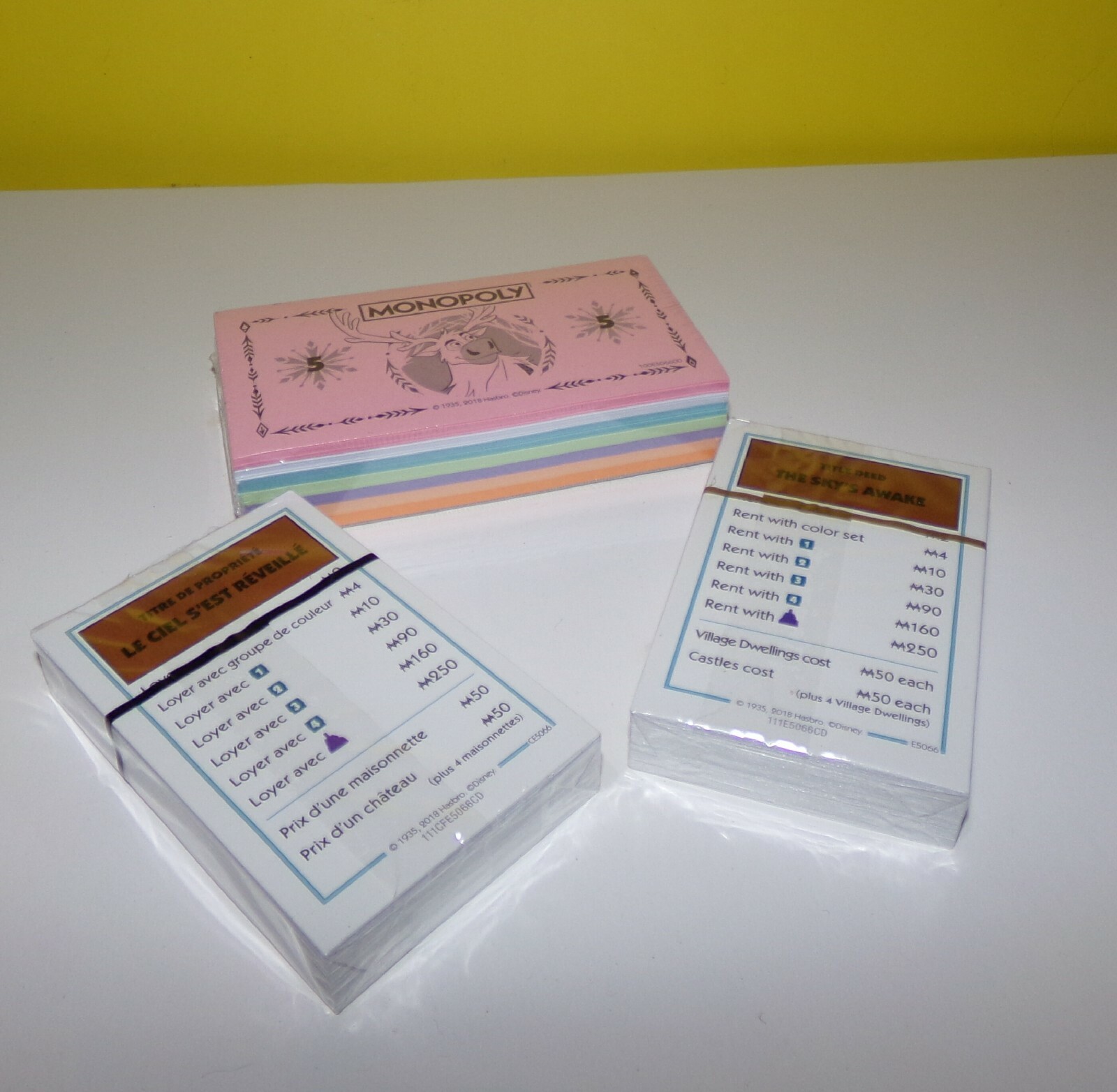 Monopoly Frozen 2 Disney 2018 Complete Replacement Sealed New Money Stack Cards