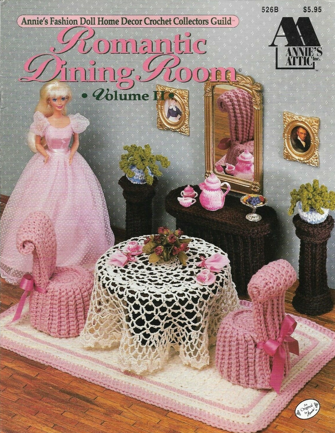NEW ROMANTIC DINING ROOM VOLUME II FASHION DOLL FURNITURE CROCHET PATTERN BOOK