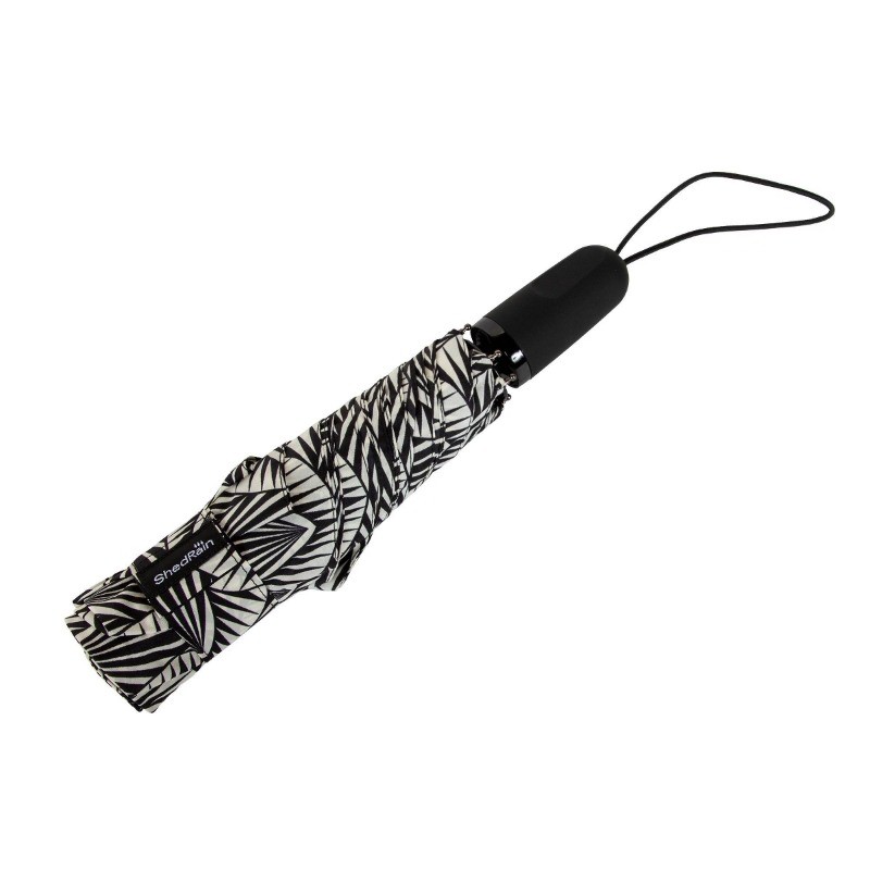 Close Compact Umbrella - Black/White: Telescoping Shaft, Polyester Shell
