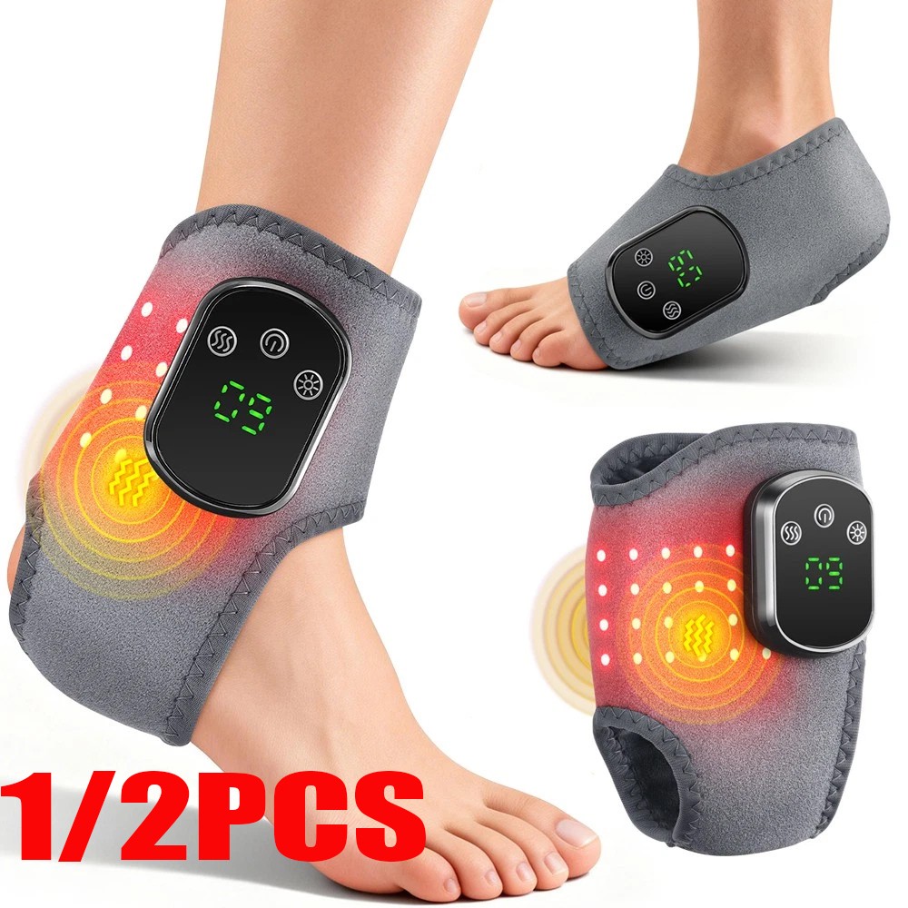 5 Modes Red Light Therapy for Ankle Massager Heat Pad 660nm&600nm Therapy Wrap
