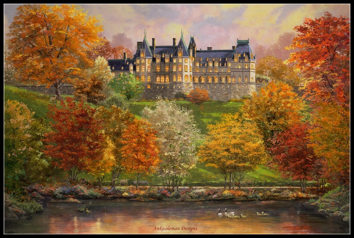 Biltmore in the Fall - Chart Counted Cross Stitch Patterns Needlework DMC Color