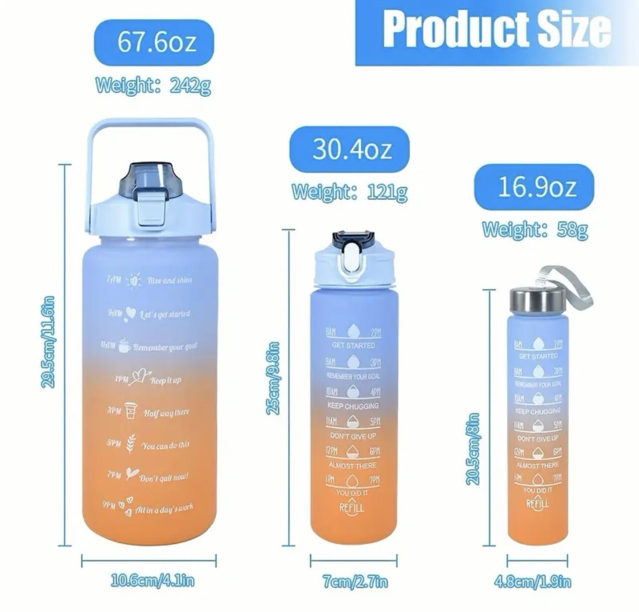 3 Pcs Water Bottle Set