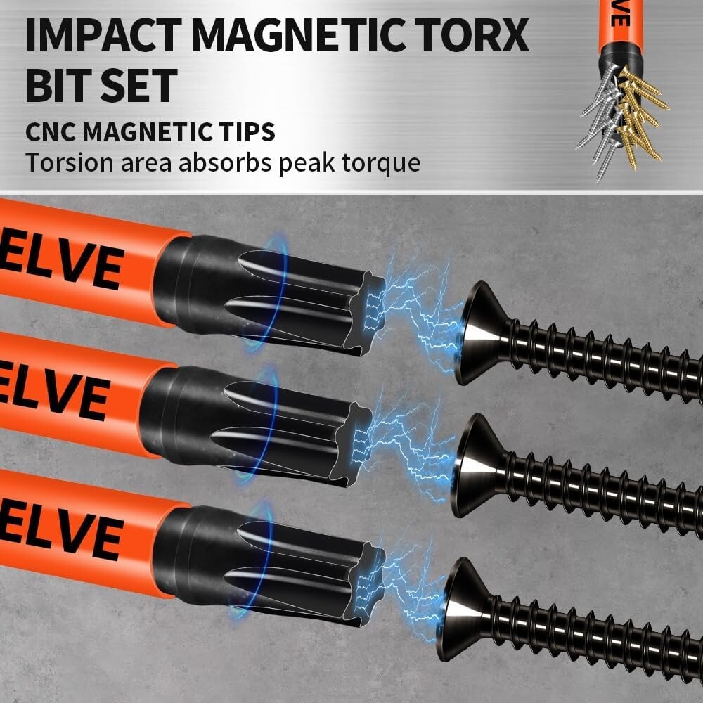 10-Pack T25 Torx Bits for Impact Driver Torx Bit Set 2''Long Profession Star Bit