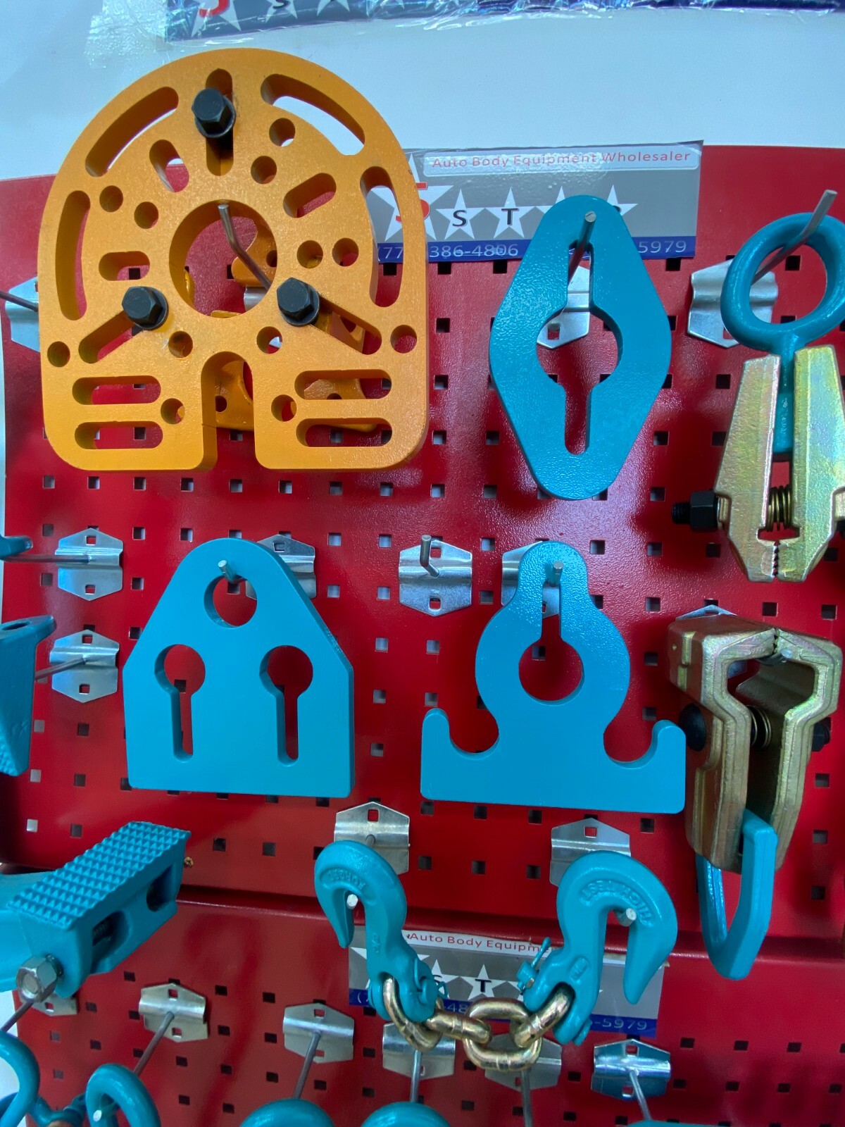 SET#72 - 25 PIECE HEAVY DUTY AUTO BODY FRAME MACHINE PULLING TOOLS AND CLAMPS