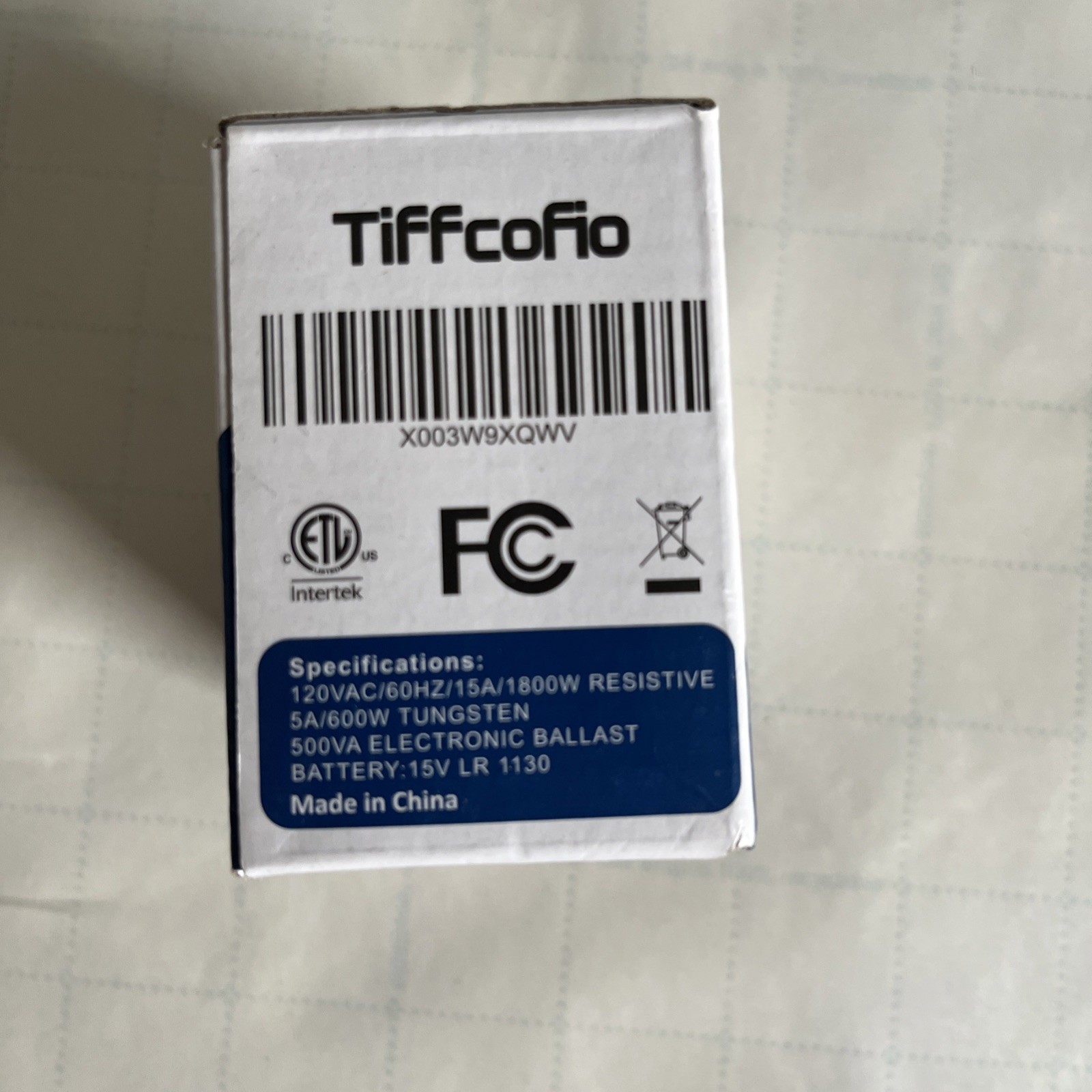 TiFFCOFiO Indoor 15A/1875W Digital Light Programmable Outlet Timer 2 Prong Plug