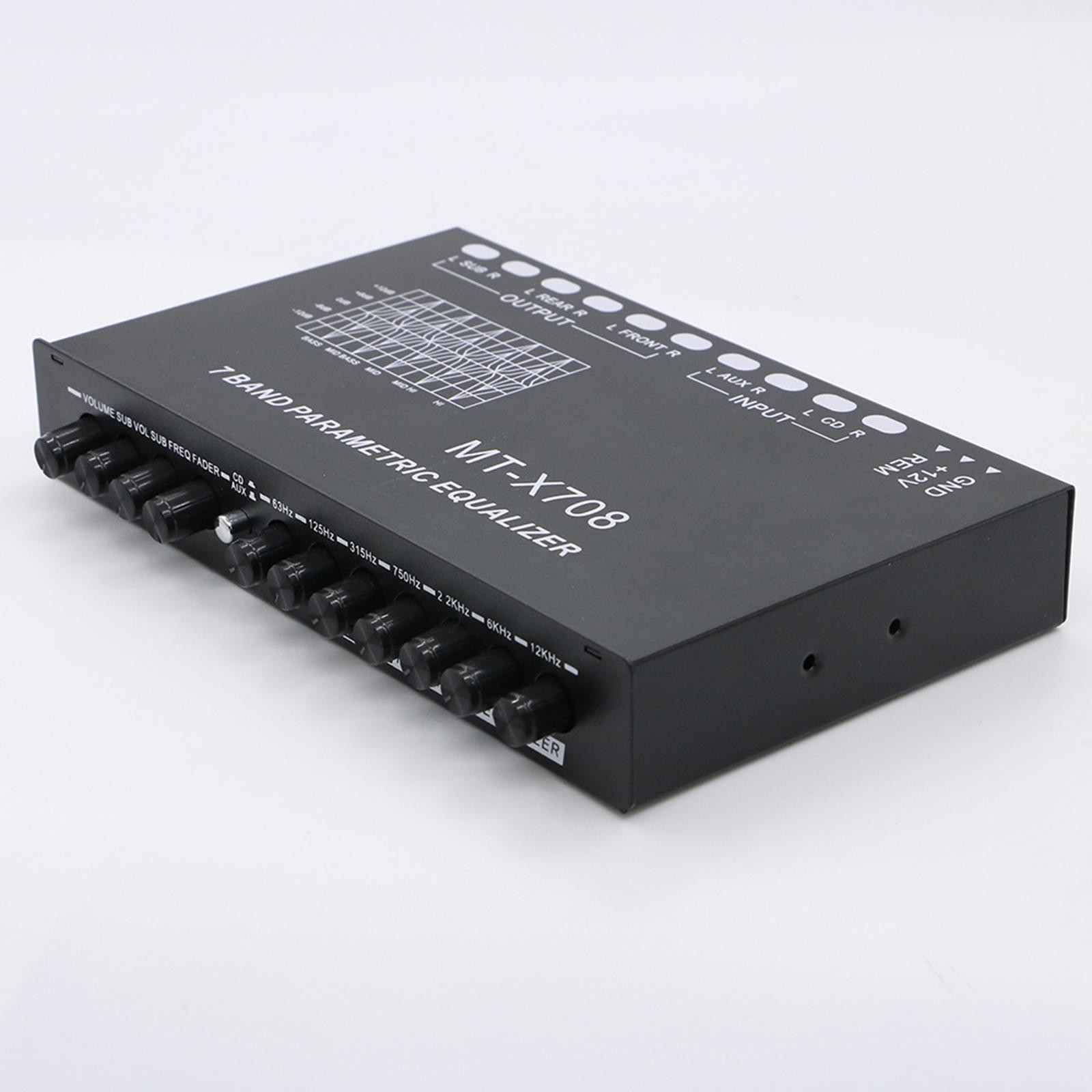 7 Band Parametric Equalizer 7 Band Equalizer Car Audio, with CD AUX Input Select