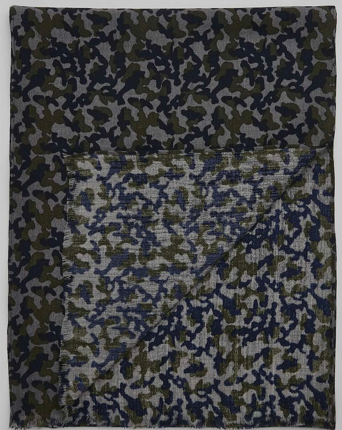Jos. A. Bank Wool Camo Scarf - Navy