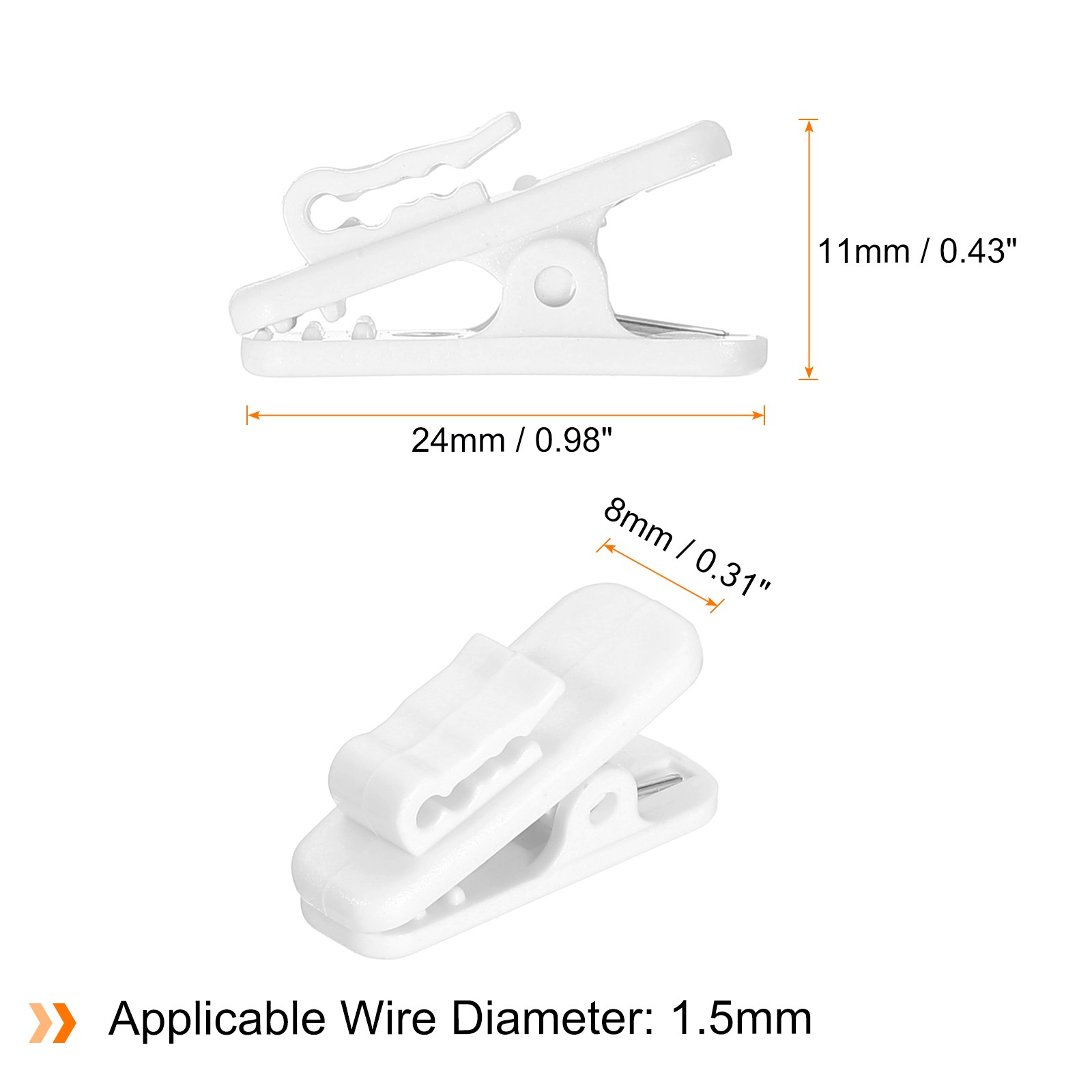 12pcs Headphone Wire Clips 0.94" Length Small Headset Cable Clamp, White