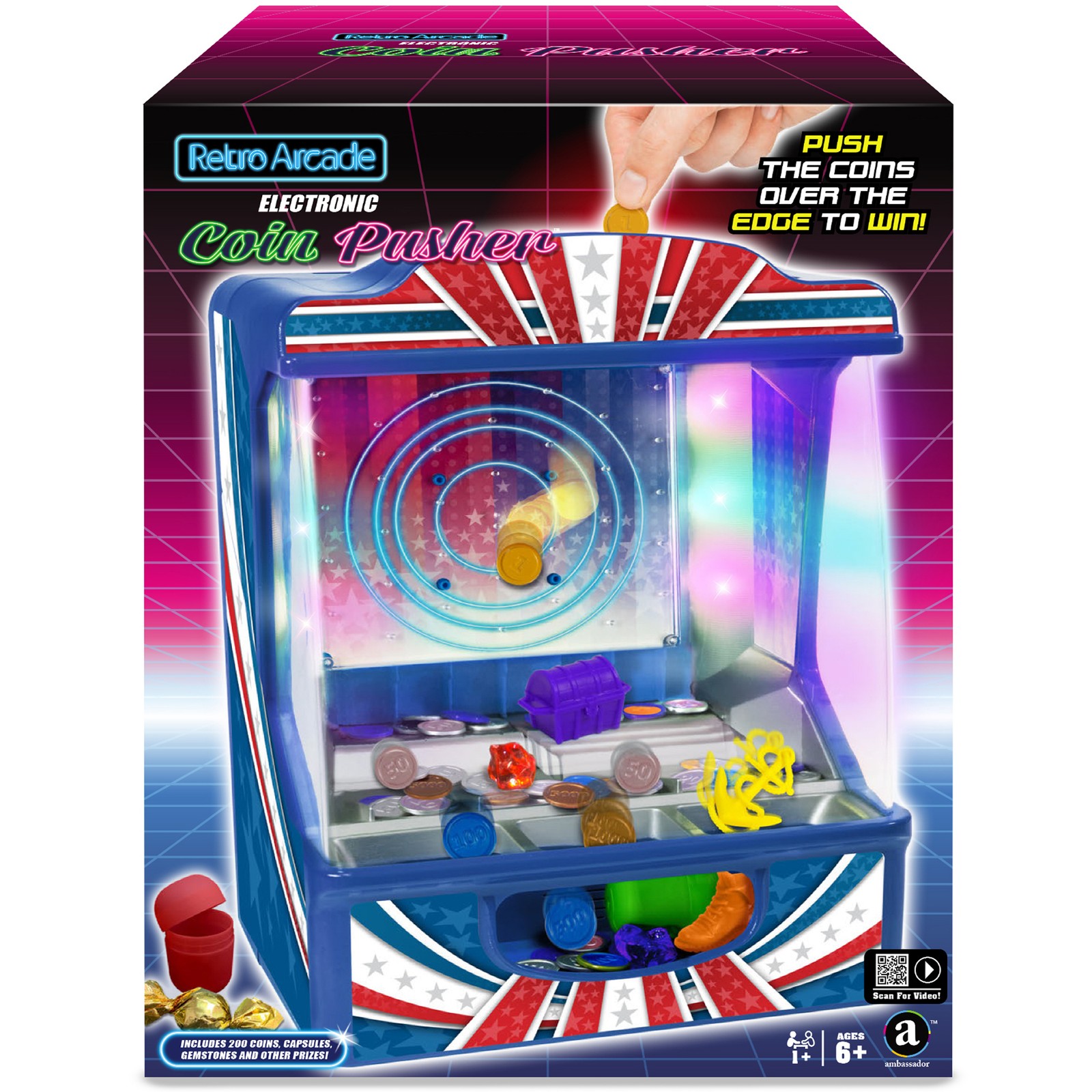 Coin Pusher - Tabletop Game, Push The Coins Over The Edge to Win, 1 Player, 6+