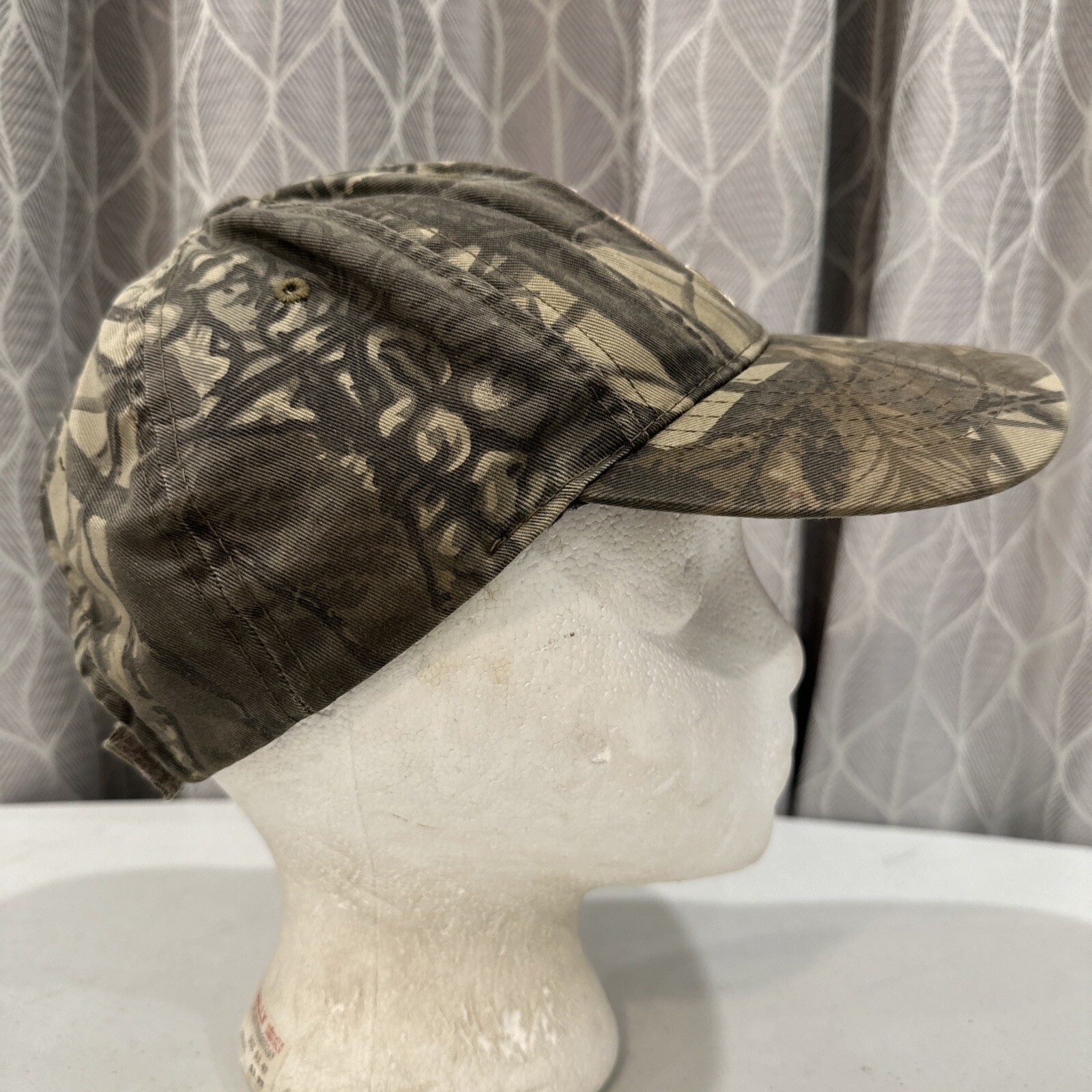 Illinois Capitol I Camouflage Tan Hat Cap. Hook Loop Well Worn