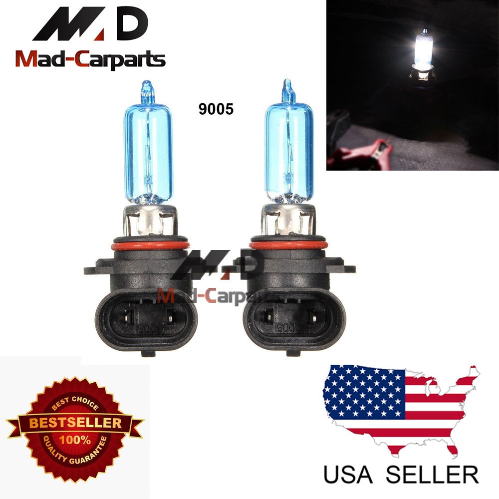 9005 100w Halogen Xenon Headlight Replacement 2x Light Bulb Lamp 6000K White