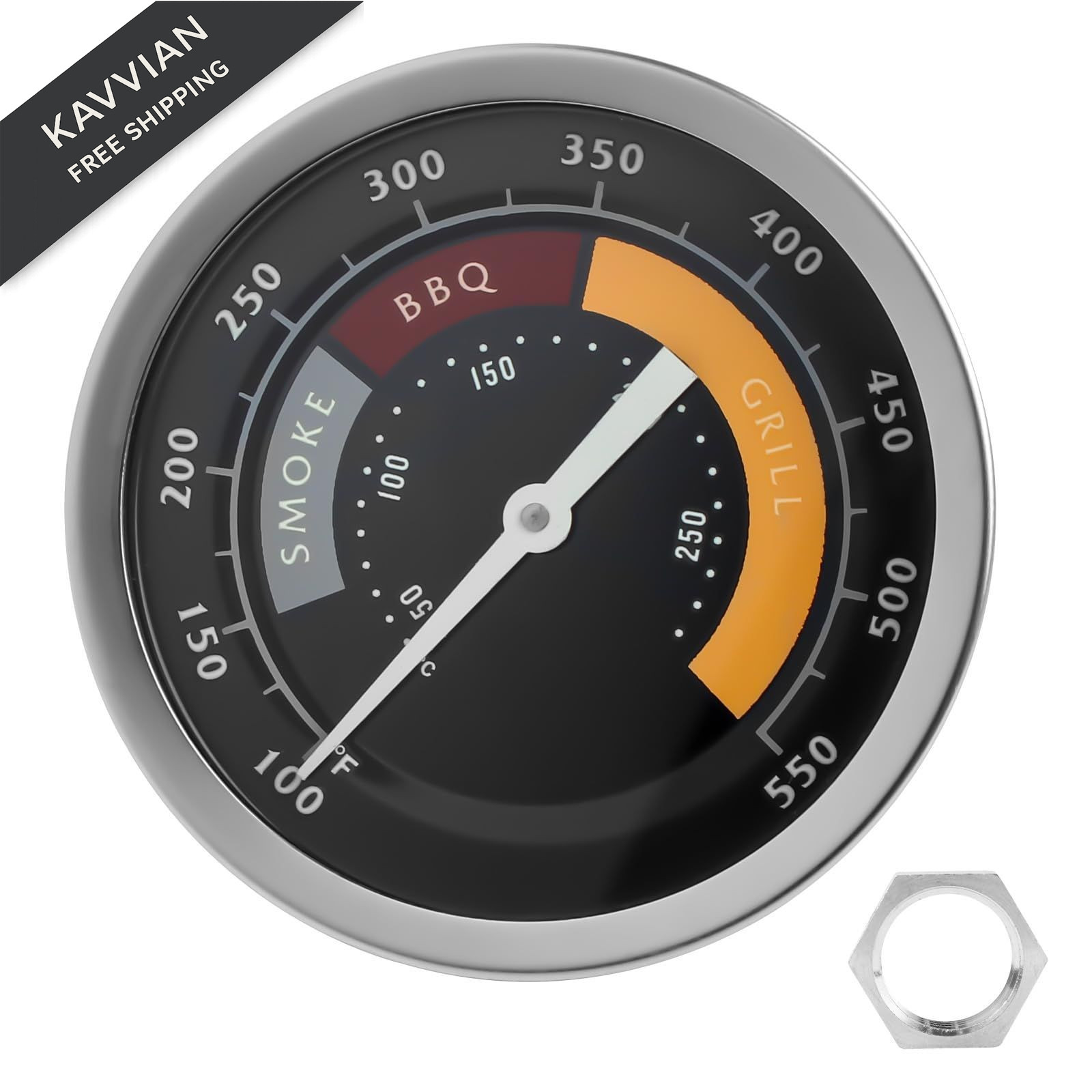 3695528R06 Grill Thermometer Fit for Oklahoma Joe's Smoker 1 Pack, Black