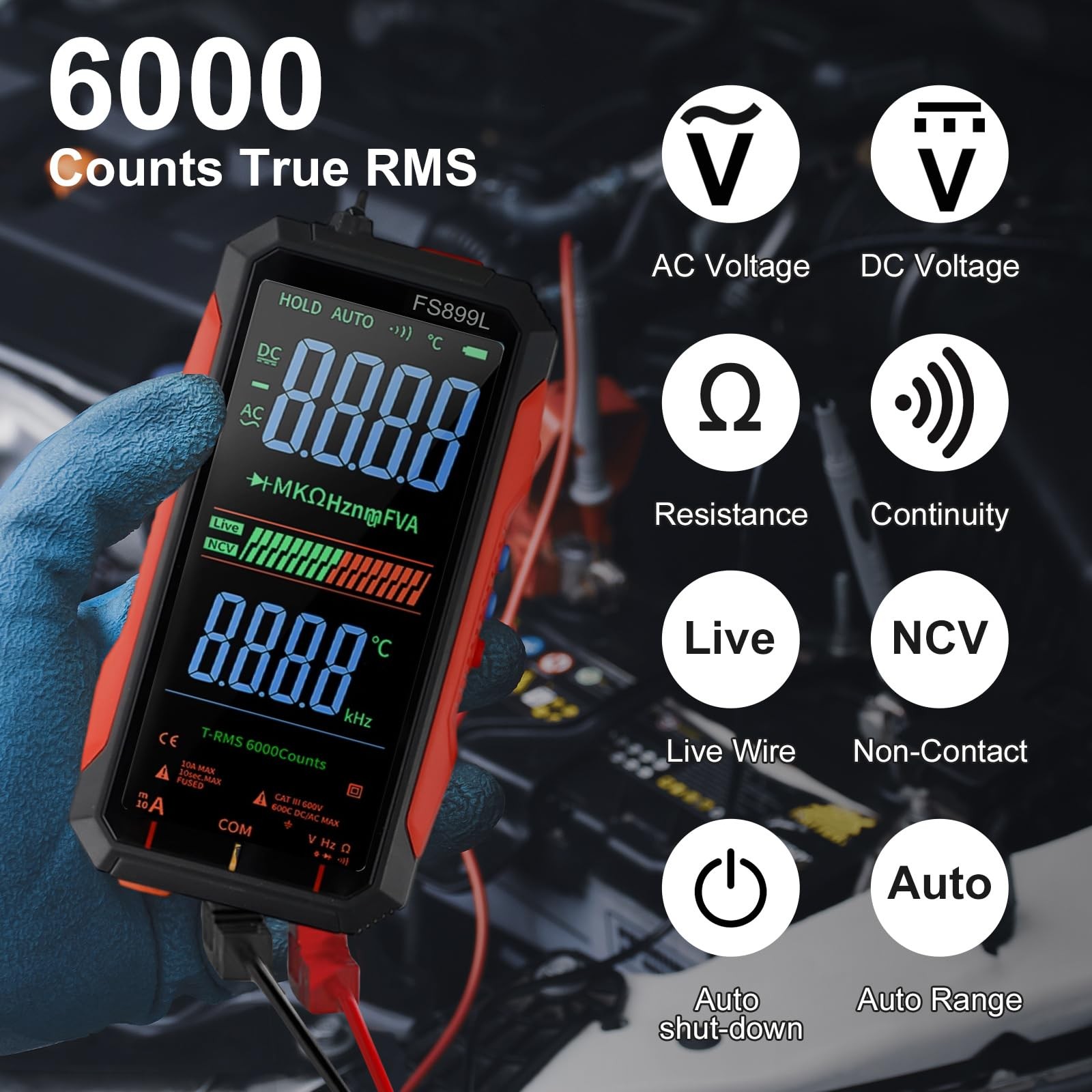 Digital Multimeter, FS899L Multimeter, USB Rechargeable Digital Multimeter