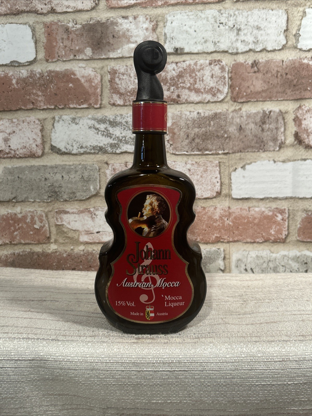 Johann Strauss Austrian Mocca Violin Shaped Liqueur Bottle~Empty