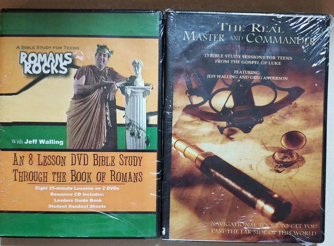 2 Jeff Walling DVDs. Teen Bible Study. Real Master & Commander. Roman Rocks.