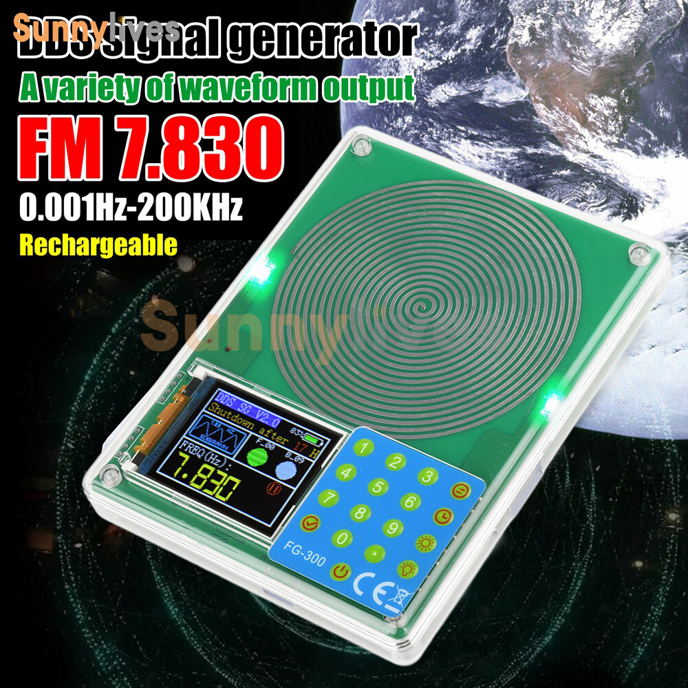 FG-300 DDS Function Signal Generator 0.001Hz-200KHz TFT Schumann Wave Generator