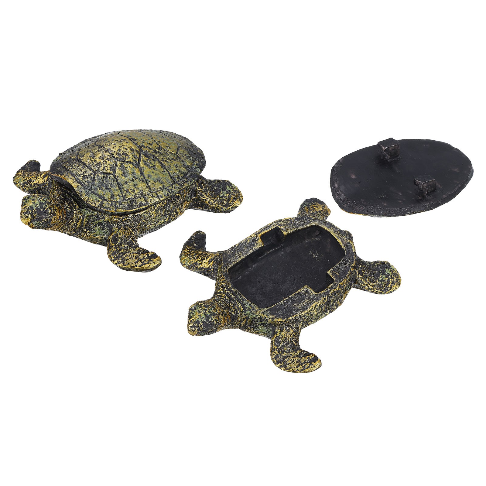 Hide A Key Outside, Faux Turtle Outdoor Key Hider with Cover, Bronze