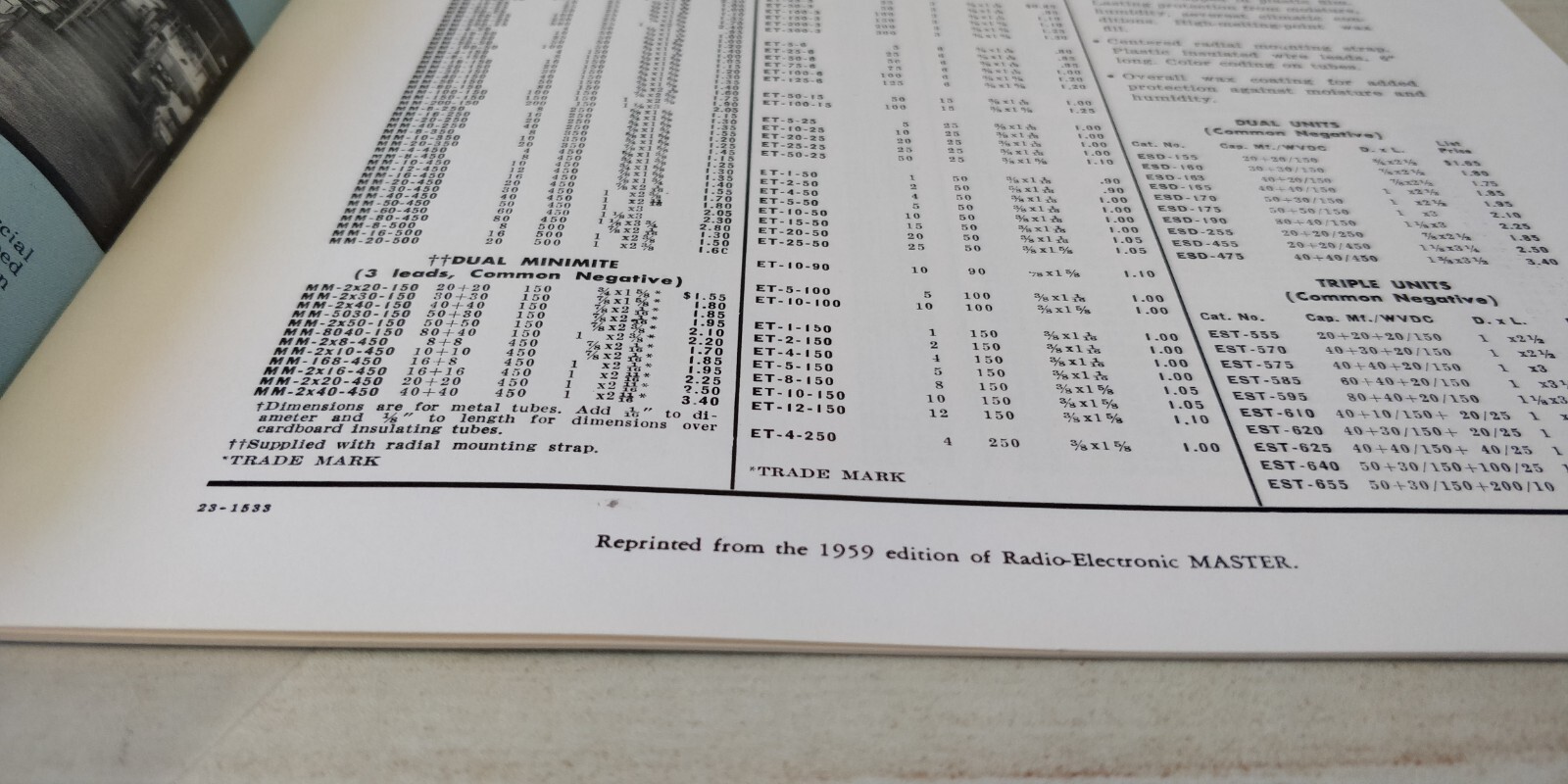 1959 ~ Astron ~ Capacitators ~ catalog AC-7