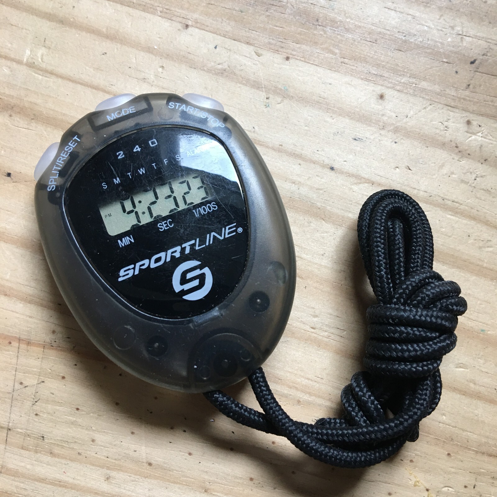 Sportline 240 Econosport Stopwatch Black w/ lanyard