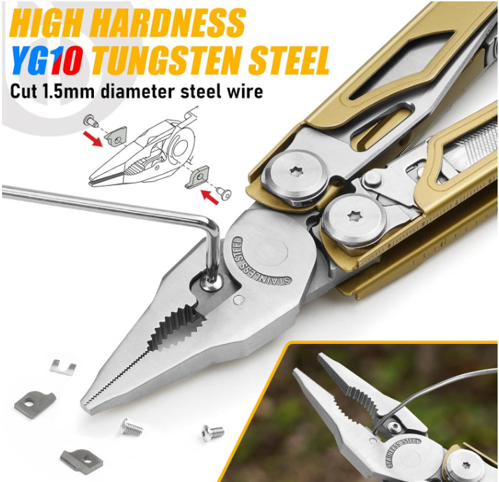 Multitool Pliers 31-In-1 Stainless Steel Multi Tool with Replaceable Cutters,Saw