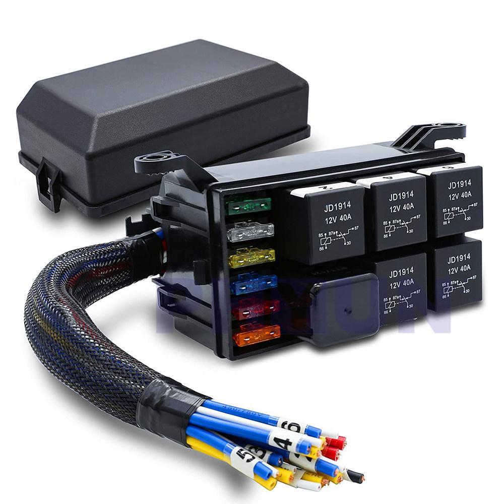 12V 6-Way ATC/ATO Fuse & Waterproof Relay Box Universal New For Car Truck Marine