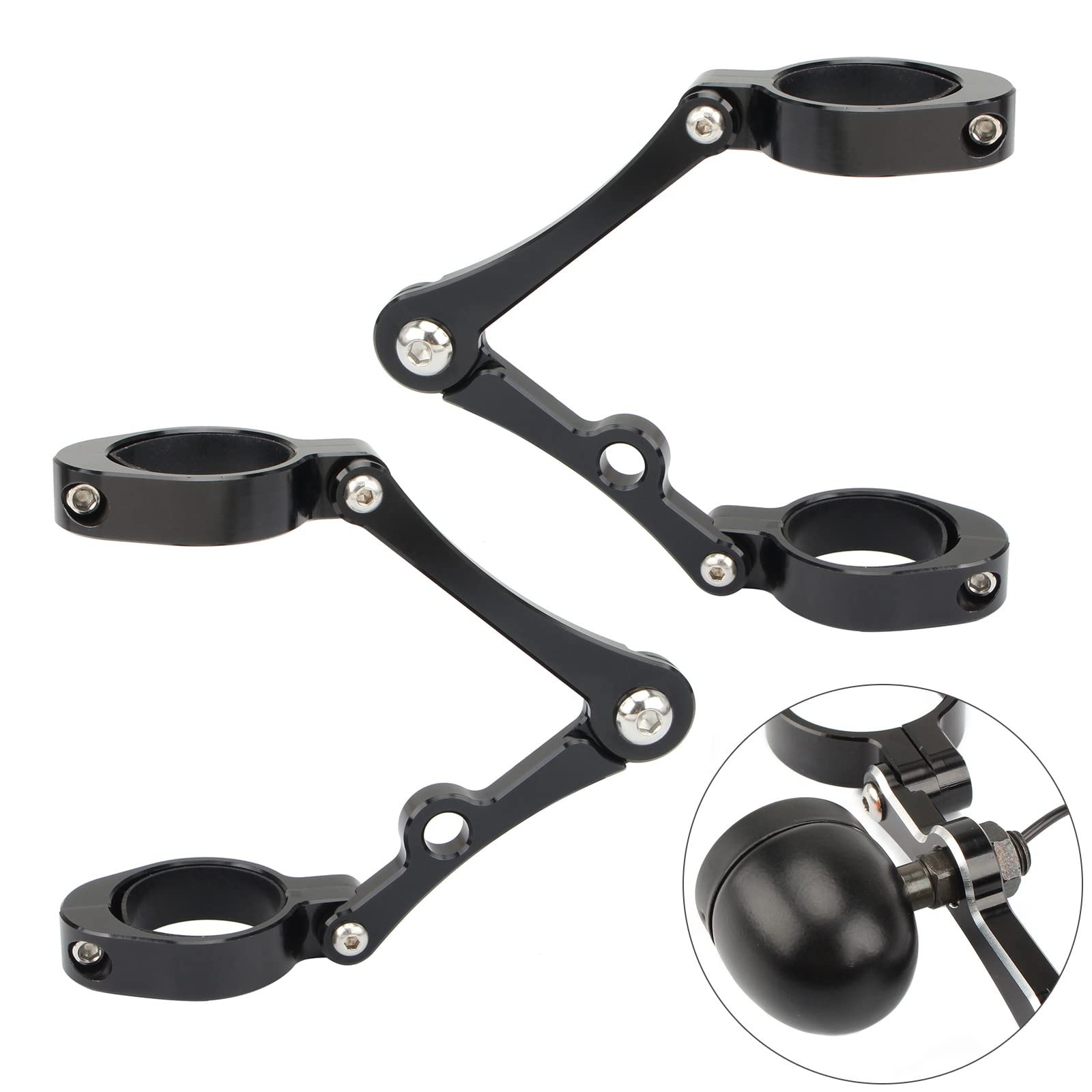 Universal Motorcycle Headlight Bracket 50-54mm Fork Brackets Mount Tube Clamp...