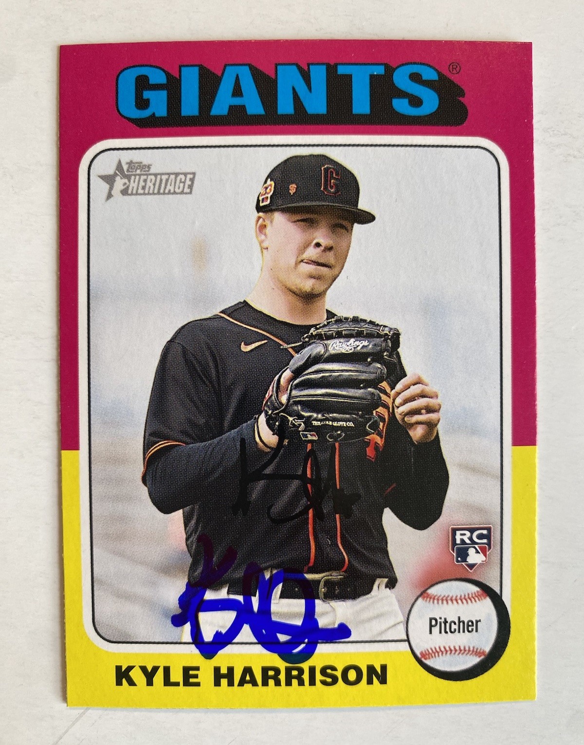 SAN FRANCISCO GIANTS- KYLE HARRISON AUTOGRAPH 2024 TOPPS HERITAGE TRADING CARD