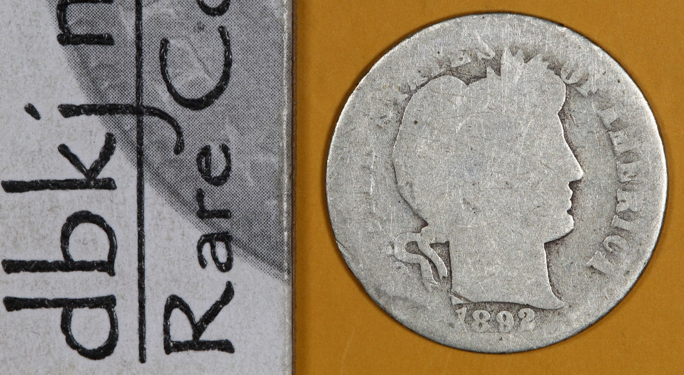 1892 O - Liberty Head "Barber" Silver Dime 10¢ - AG About Good dbkjA