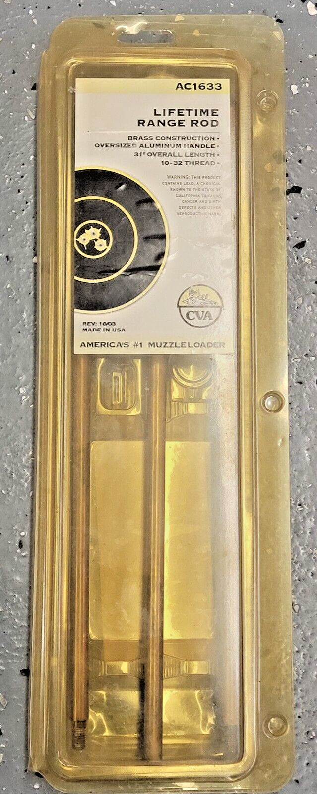CVA Lifetime Range Rod w/ Aluminum Handle & Brass Construction - AC1633
