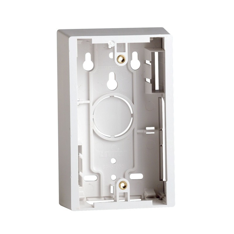Surface-Mount Back Box, Single-Gang, 1.89" Box Depth, White, 5 Pack - 42777-1WA