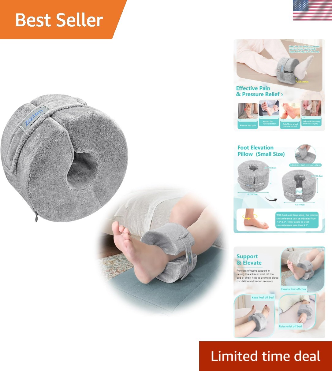 Lightweight Adjustable Ankle Support Pillow for Comfort & Enhanced Blood Flow