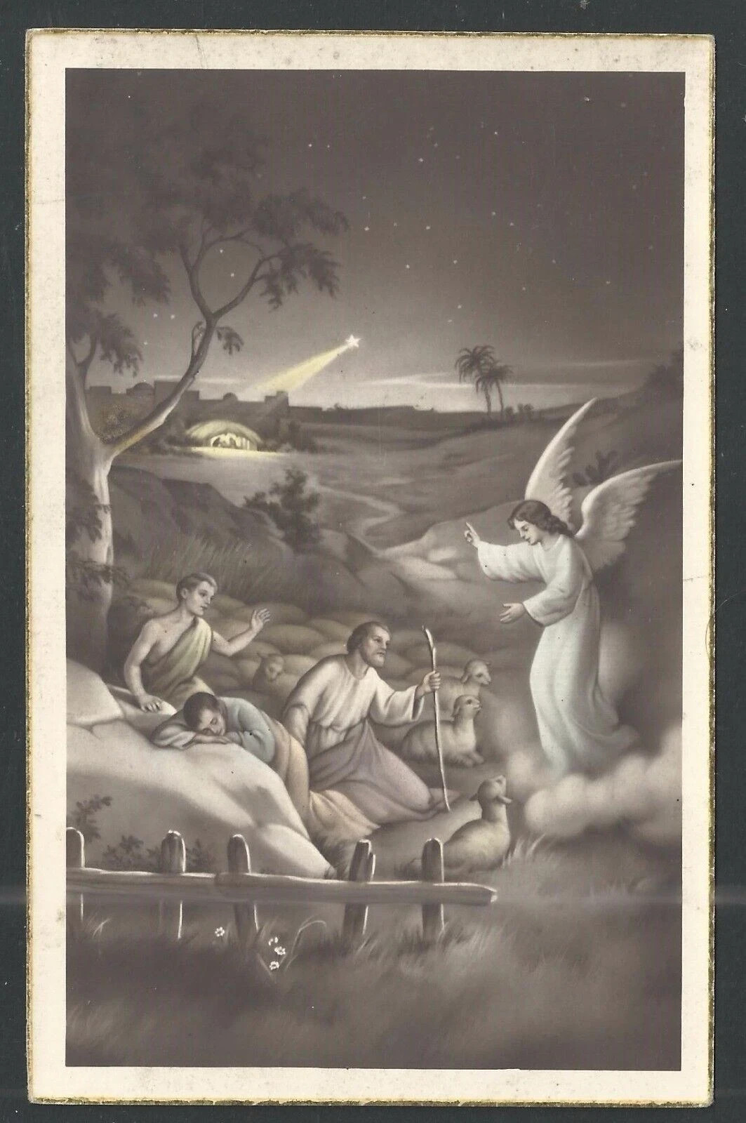 Holy card antique del Angel santino image pieuses estampa