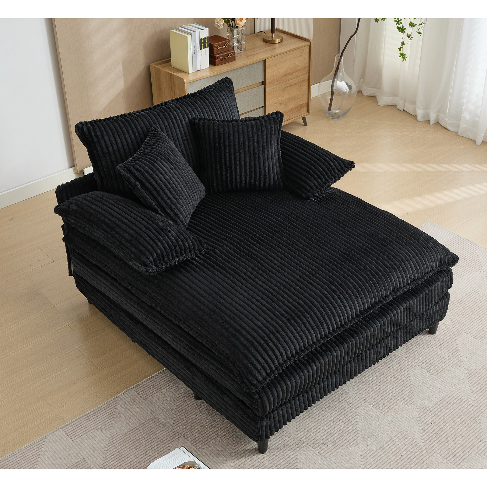 [NEW ARRIVED] [VIDEO PROVIDED] 54.75" W Oversized Chaise Lounge Chair,Fluffy c