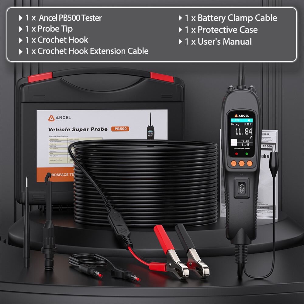 ANCEL PB500 Electrical Circuit Probe Tester Kit Activating Components For ATV