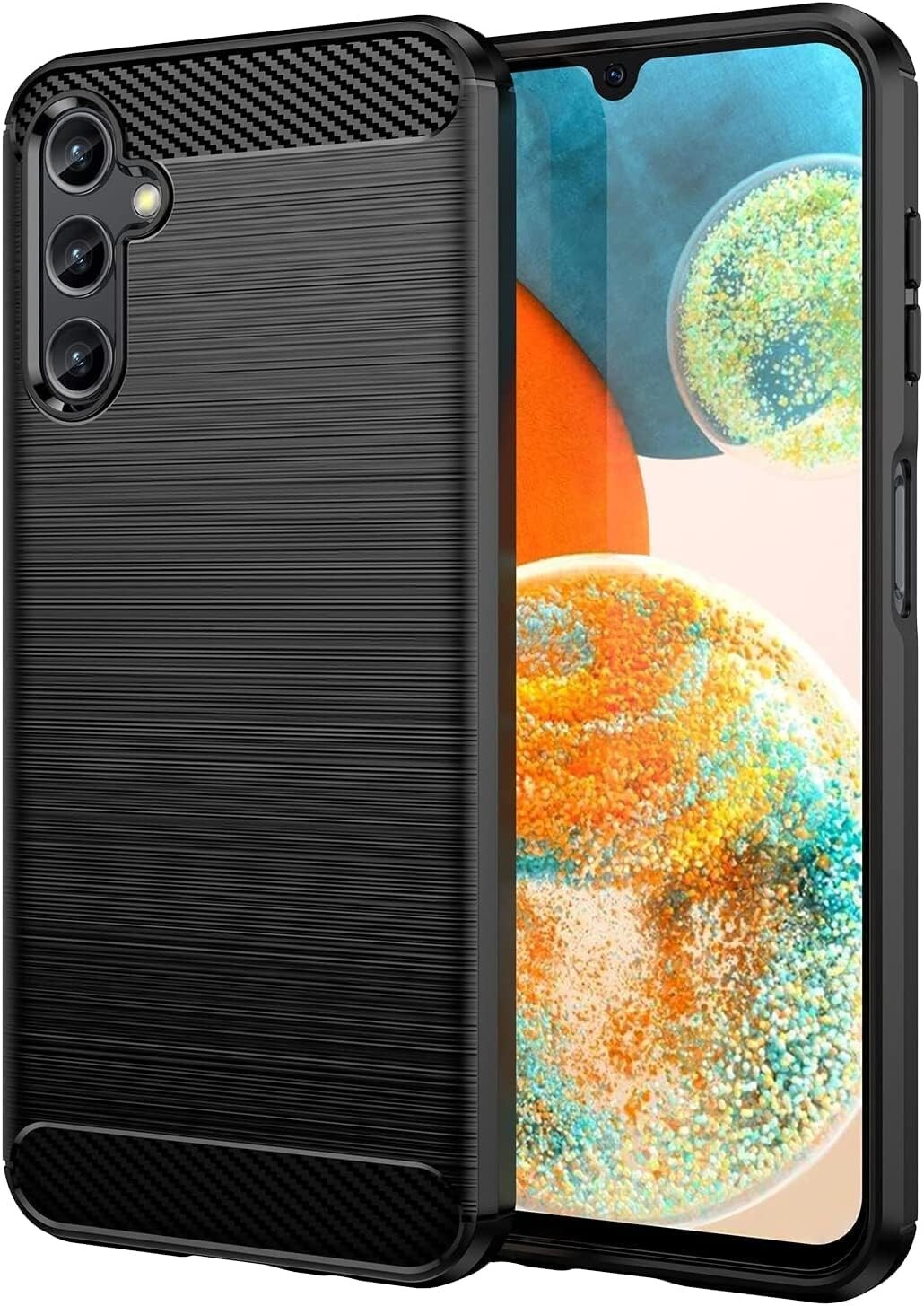 For SAMSUNG GALAXY A14 5G CARBON FIBER SHOCKPROOF CASE HEAVY DUTY PHONE COVER