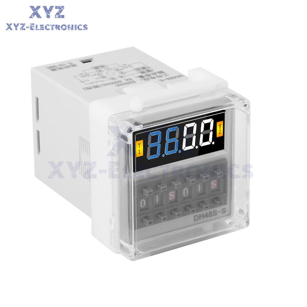 DH48S-S 0.1s-99h AC/DC12V 24V AC220V Cycle Timer Time Switch Relay with Base