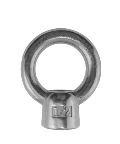Stainless Steel 316 Lifting Eye Nut 1/2" Whitworth Thread Pitch of 12