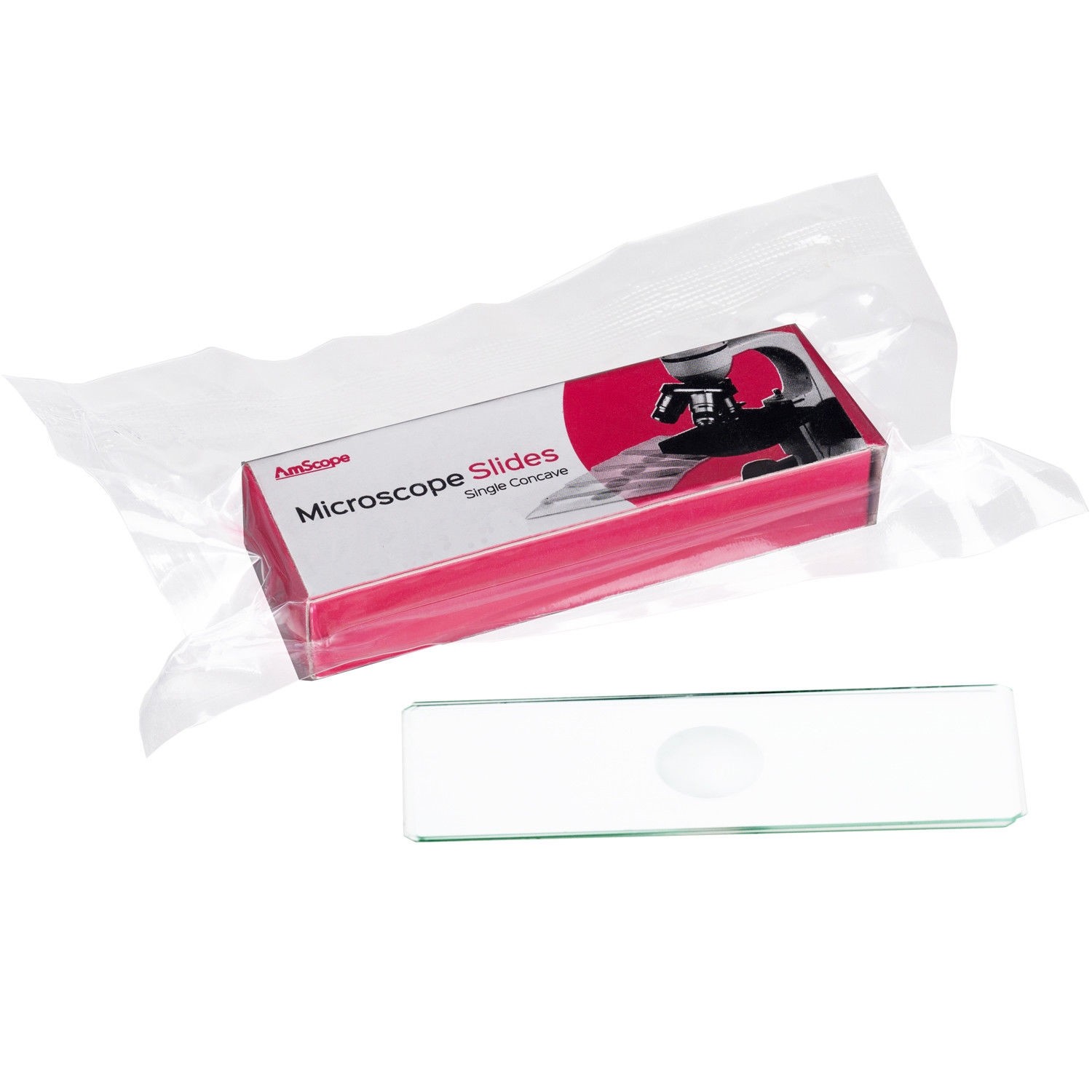 AmScope Microscope Slides Single Depression Concave Pack of 12