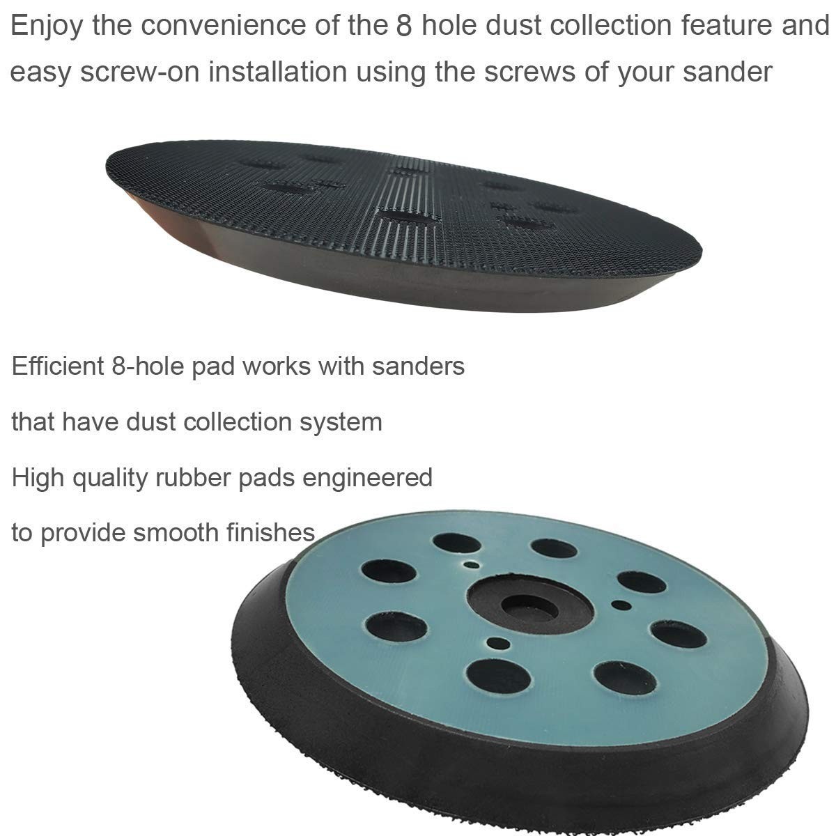 5 Inch Round Sander Pad with Hook and Loop Attachment for Easy Installation